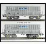 B-Models 45210 Set A 2x Erzwagen grau VTG italienisches Logo NMBS Ep.V-VI