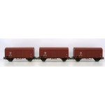 B-Models 45704 Set A 3x gedeckter Güterwagen Glms braun SNCB Ep.III