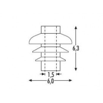 Sommerfeldt 840 0 Dach-Isolator, grün 6,0 x 6,3 mm (24 St. i. B.)