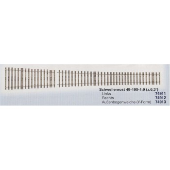 Weinert MeinGleis 74911 Schwellrost links 1:9; Code75