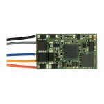 Zimo MX820X wie MX820E, zusätzlich 8 Ausgänge (Open-collector 100 mA) auf Löt-Pads für Lämpchen (LEDs), z.B. vier 2-begriffige Signale oder zwei mit 4 Lichtern